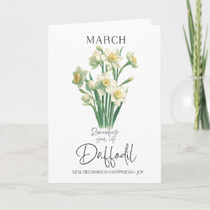 Mars födelsedag Månad Flower Daffodil Kort