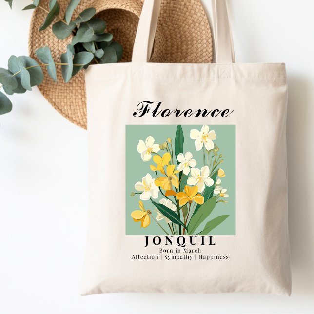 Mars Födelsemånad Blomma Jonquil Shopping Bomull Tygkasse (Skapare uppladdad)