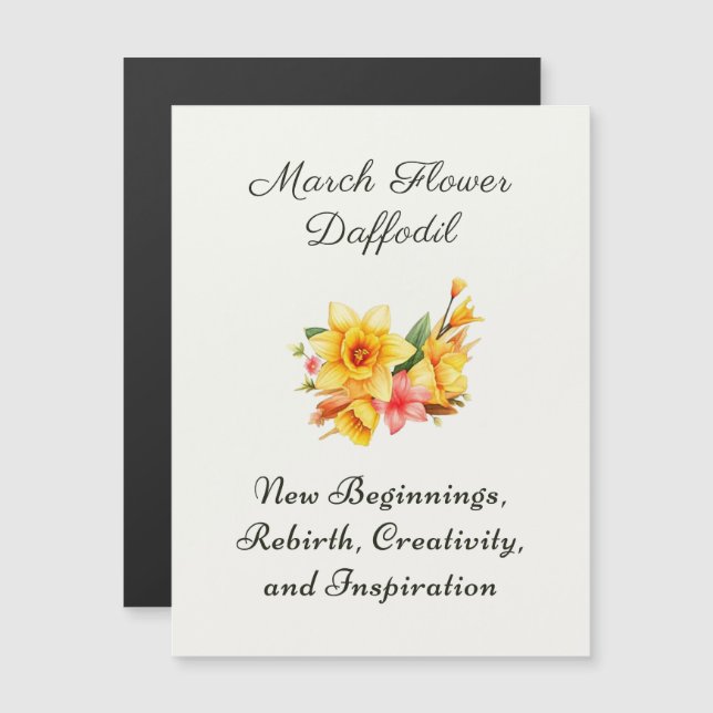Mars födelsemånad Flower Daffodil Birth Gift (Fram/baksida)