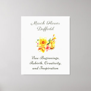 Mars födelsemånad Flower Daffodil Birth Gift Canvastryck