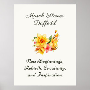 Mars födelsemånad Flower Daffodil Birth Gift Poster