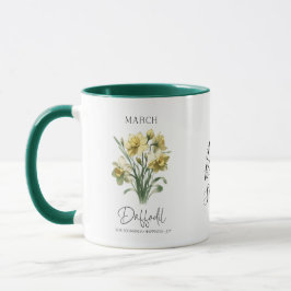 Mars födelsemånad Flower Daffodil Birthday Gift Mugg