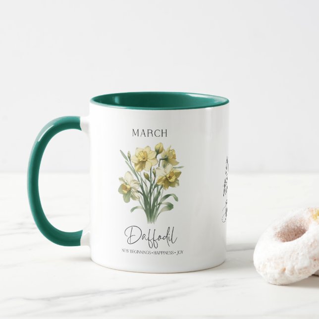 Mars födelsemånad Flower Daffodil Birthday Gift Mugg (Med munk)