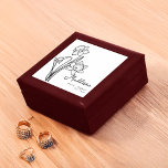 Mars födelsemånad Flower Daffodil Minimalist Minnesask<br><div class="desc">Fira en marsfödelsedag med den här eleganten,  en presentlåda för personlig med den födande blomsterdaffodil! Av lackerat trä med en mjuk filt insida är det perfekten för lagring av smycken och keepsakes. En minimalistisk,  tankfull gåva som tillför skönhet och mening till alla samlingar.</div>