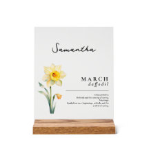 Mars födelsemånad Personlig Flower Daffodil