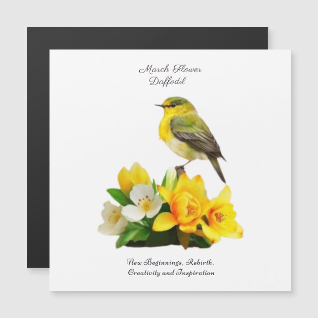 Mars födelsemånadsblomma Vibrant Birthday Gift (Fram/baksida)