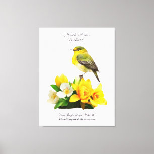 Mars födelsemånadsblomma Vibrant Birthday Gift Canvastryck