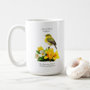 Mars födelsemånadsblomma Vibrant Birthday Gift Kaffemugg