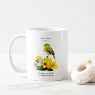 Mars födelsemånadsblomma Vibrant Birthday Gift Kaffemugg