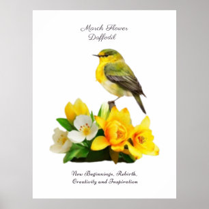 Mars födelsemånadsblomma Vibrant Birthday Gift Poster