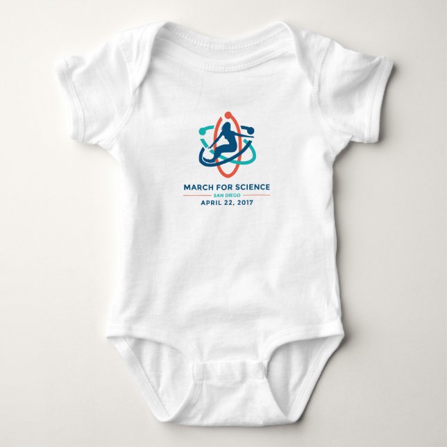 Mars för vetenskap: San Diego - babyvitRomper Tee Shirt (Framsida)