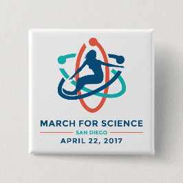 Mars för vetenskap: San Diego - vit kvadrerar Knapp