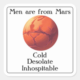 Mars Fyrkantigt Klistermärke