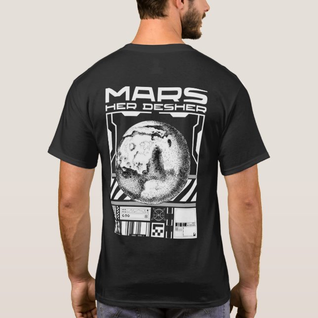 Mars-garanti för mask i rymden med bästa kvalitets t shirt (Baksida)