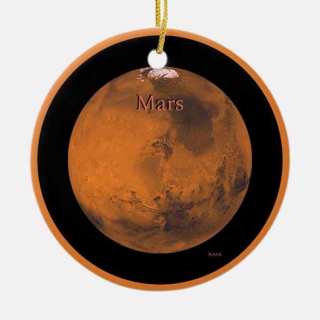 Mars Globe av NASA Julgransprydnad Keramik (Framsidan)