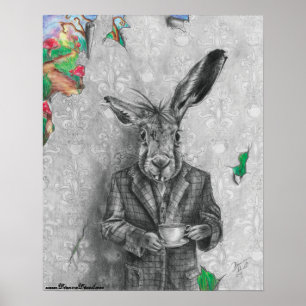 Mars Hare Poster Alice i Wonderland Poster