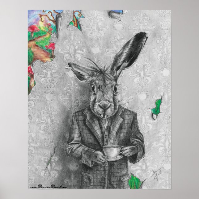 Mars Hare Poster Alice i Wonderland Poster (Framsidan)