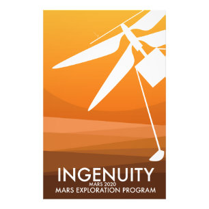 Mars Helicopter Ingenuity Space Art Fototryck