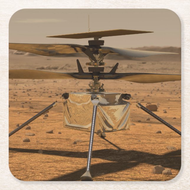 Mars Ingenuity Helicopter Underlägg Papper Kvadrat (Framsidan)