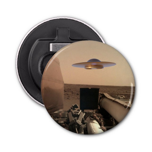 Mars InSight Alien UFO Saucer-påträffare Flasköppnare (Framsidan)