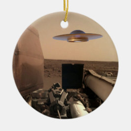 Mars InSight Alien UFO Saucer-påträffare Julgransprydnad Keramik