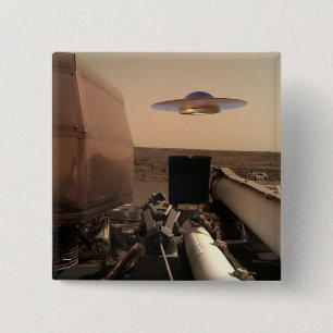 Mars InSight Alien UFO Saucer-påträffare Knapp