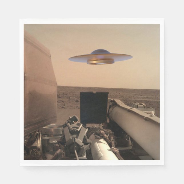 Mars InSight Alien UFO Saucer-påträffare Pappersservett (Framsidan)