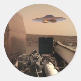 Mars InSight Alien UFO Saucer-påträffare Runt Klistermärke