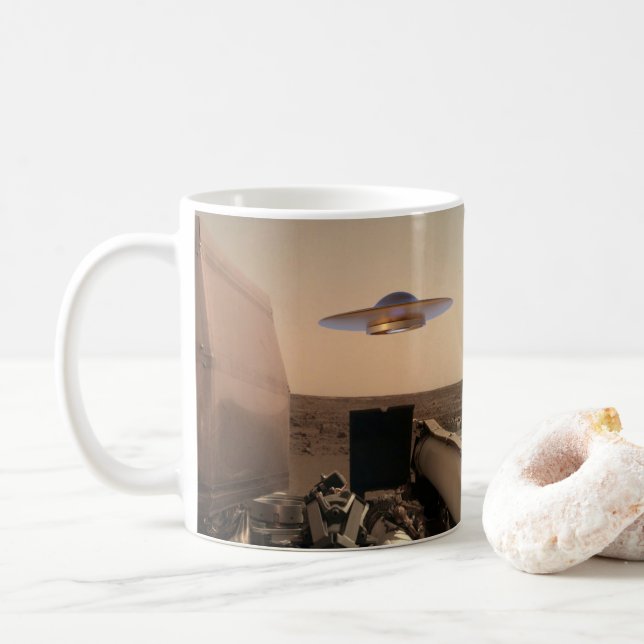 Mars InSight Alien UFO Skål Möte Kaffemugg (Med munk)