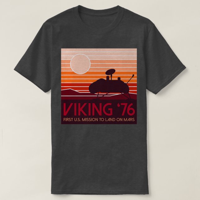 Mars landning Jul 20 1976 Viking lander planet exp T Shirt (Design framsida)
