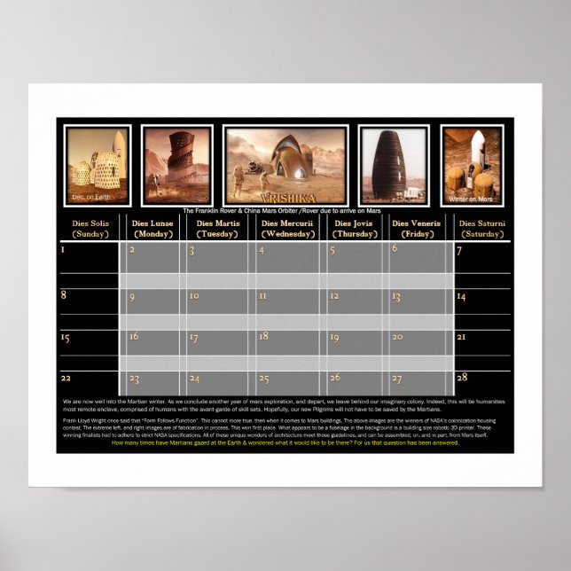 Mars livsmiljö poster (Framsidan)