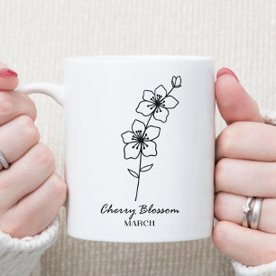 Mars måndag födelsemånad blomma kaffemugg