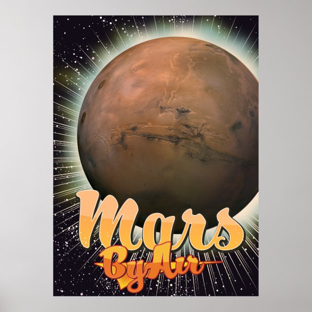 Mars med flyg Vintage flygplansaffisch Poster (Framsidan)