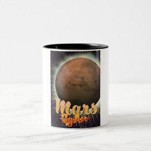 Mars med flyg Vintage flygplansaffisch Två-Tonad Mugg