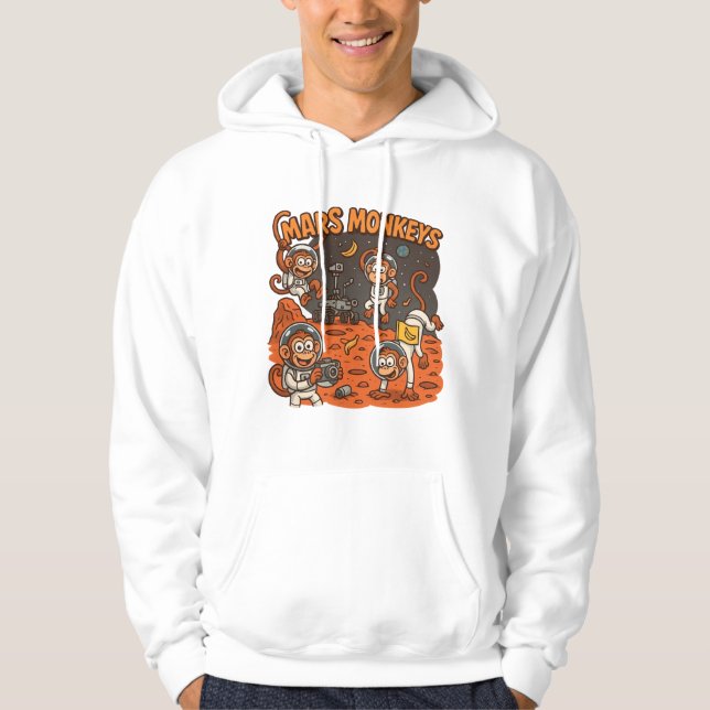 Mars Monkey lustigt djur Hoodie (Framsida)