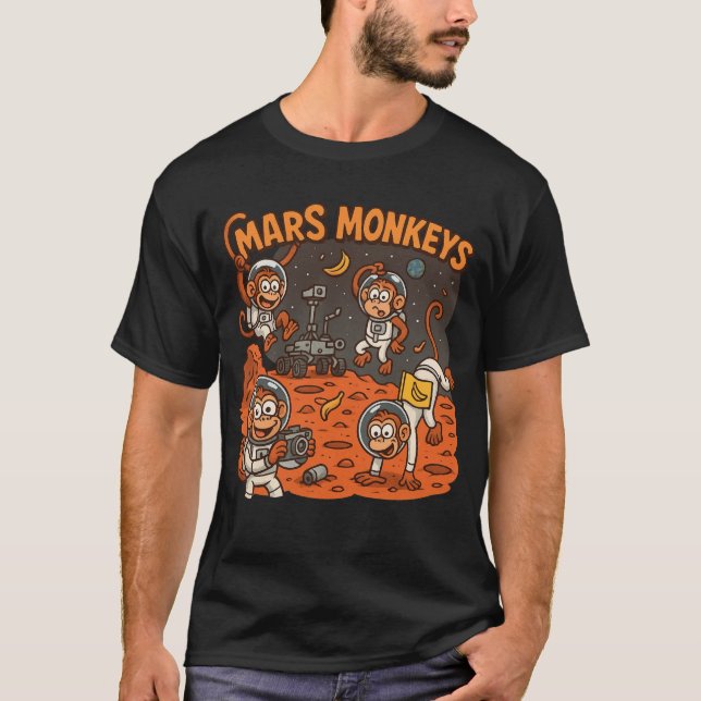 Mars Monkey lustigt djur T Shirt (Framsida)
