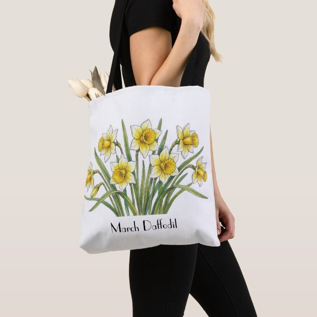Mars-Narciss Blommor Tygkasse (Närbild)