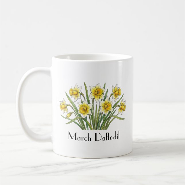 Mars Narcissblommor Kaffemugg (Vänster)