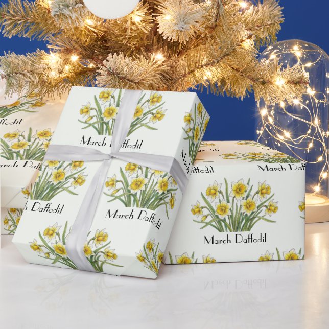 Mars-Narkissblommor Presentpapper (Helgdagar)