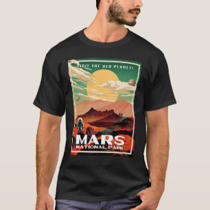 Mars National Park Vintage Retro Park Poster Stil T Shirt