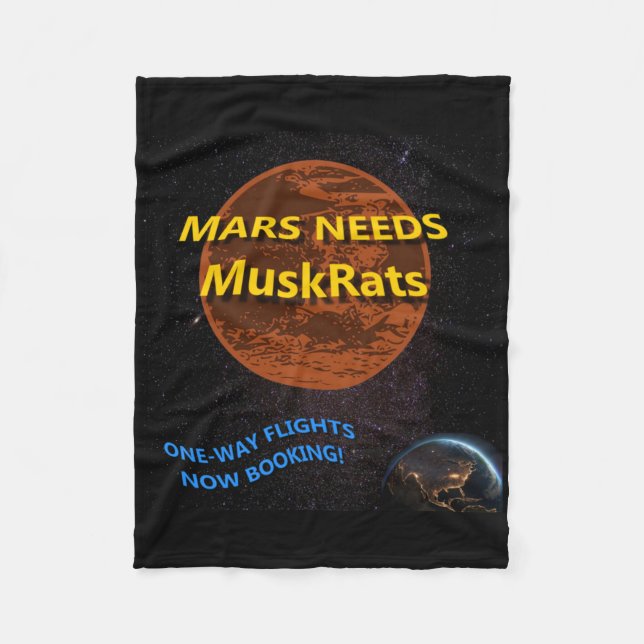 Mars Needs Muskrats Sticker Fleecefilt (Framsidan)