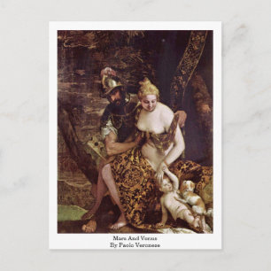 Mars och Venus av Paolo Veronese Vykort