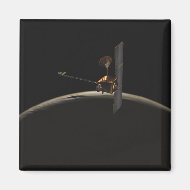 Mars Odyssey-rymdfarkoster över martisk soluppgång Magnet (Framsidan)