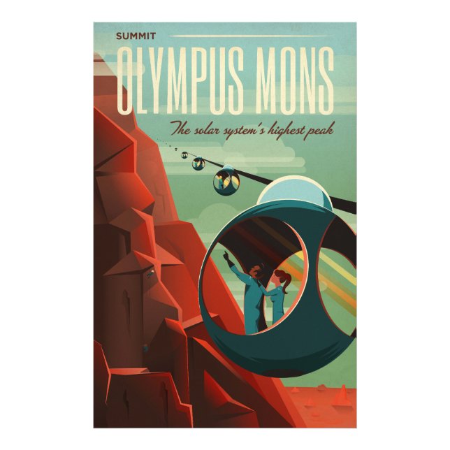 Mars Olympus Mons Highest Volcano Solar System Fototryck (Framsidan)