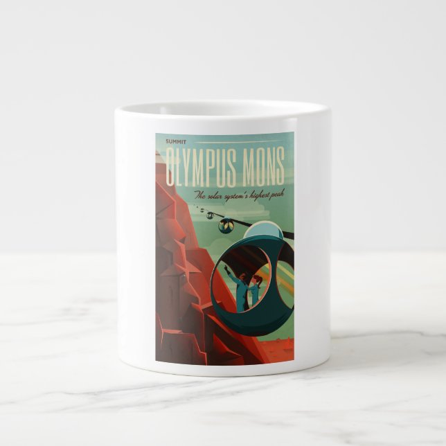Mars Olympus Mons Highest Volcano Solar System Jumbo Mugg (Framsidan)