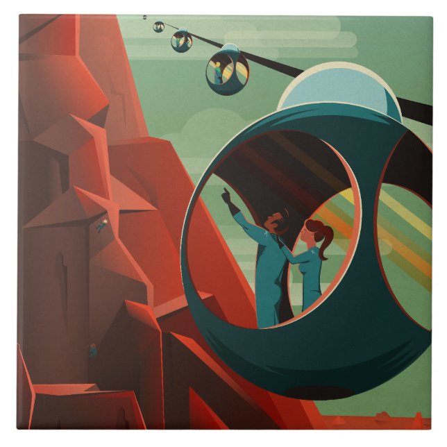 Mars Olympus Mons Highest Volcano Solar System Kakelplatta (Framsidan)