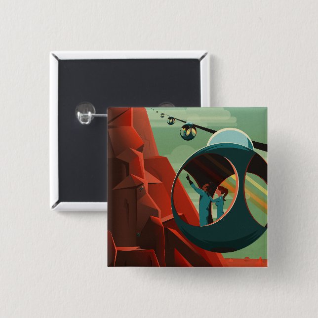 Mars Olympus Mons Highest Volcano Solar System Knapp (Framsida & baksida)