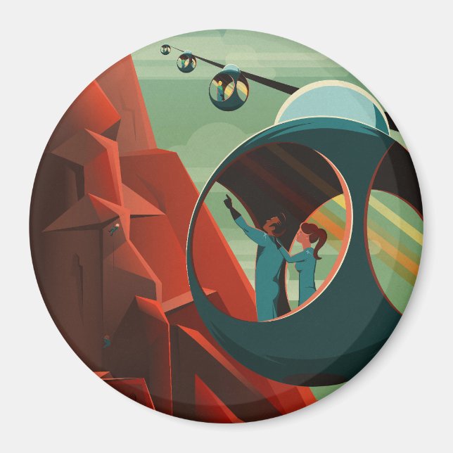 Mars Olympus Mons Highest Volcano Solar System Magnet (Framsidan)