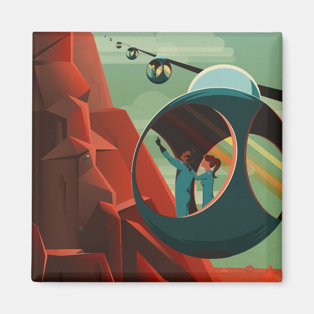 Mars Olympus Mons Highest Volcano Solar System Magnet (Framsidan)