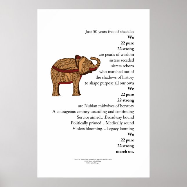 "Mars On" Poster Dikt Elephant (Framsidan)